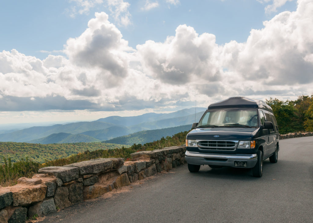 Van on Blue Ridge Parkway